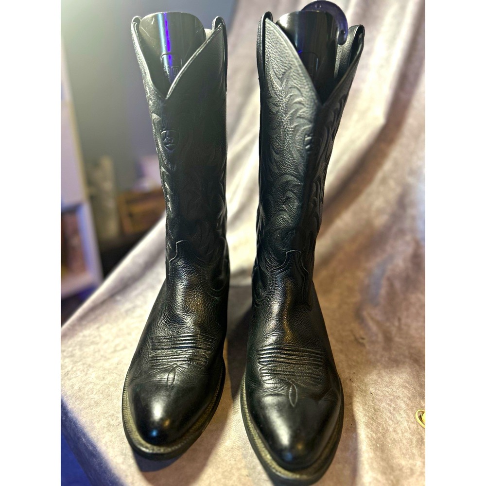 Ariat 10002116 Cowboy Boots Mens 12 D Black Leather Western Round Toe